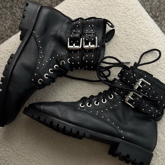 Rebecca Minkoff Women's Jaiden Stud Combat Boots - Picture 6 of 8